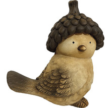 Dekorativní ptačí figurka s žaludovým kloboukem do zahrady