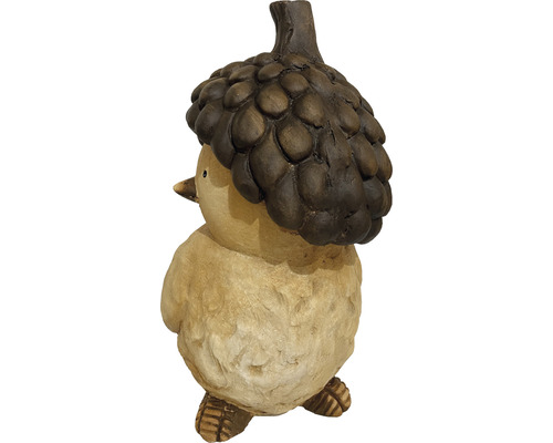 Dekorativní ptačí figurka s žaludovým kloboukem