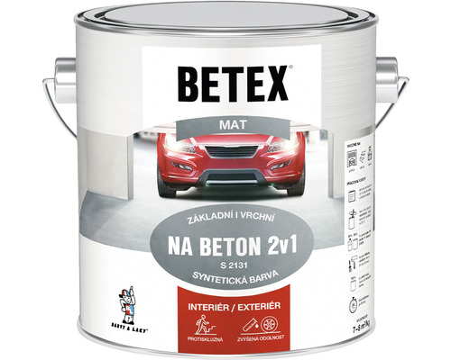 Barva na beton Betex pro vnitřní i venkovní použití v kbelíku s barvou