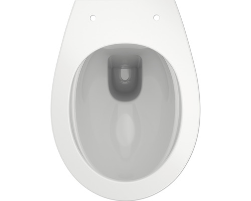 Vnitřní pohled na bílou toaletu