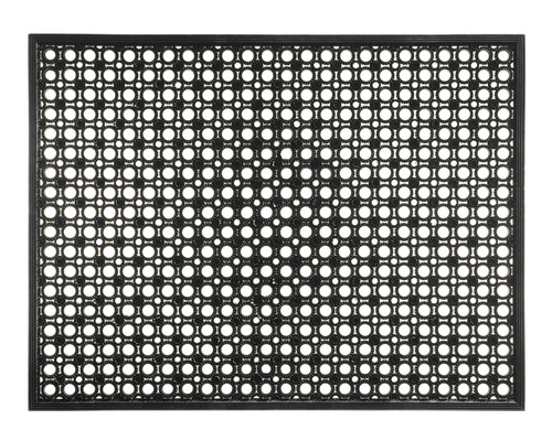 Obdélníková gumová rohožka s otvory pro venkovní použití