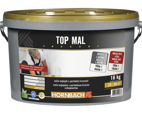 Barva na zeď Hornbach Top Mal bez konzervantů bílá 16 kg