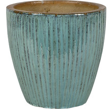 Keramický květináč s rýhovanou texturou