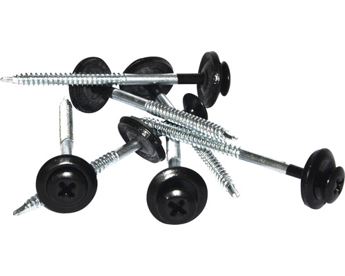 Několik vrtacích šroubů s těsnicí podložkou