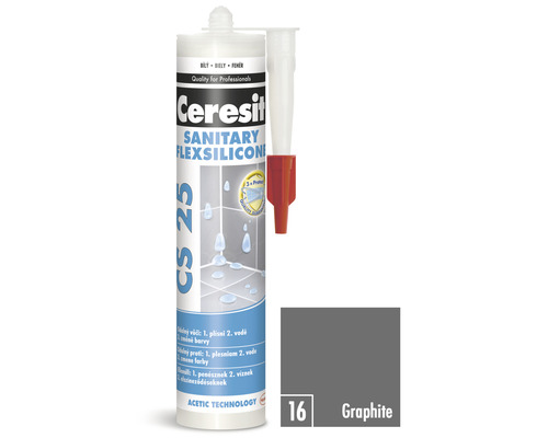 Sanitární Silikon Ceresit 25 280 ml odstín graphite