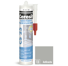 Ceresit CS 25 sanitární kartuše Flexsilicon s tryskou a barevným vzorkem antracit