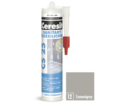 Sanitární Silikon Ceresit 25 280 ml odstín cementgray