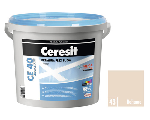 Spárovací hmota CERESIT CE 40 Aquastatic 5 kg 43 bahama Kbelík Ceresit Premium Flex spárovací hmota CE 40 Aquastatic, odstín Bahama