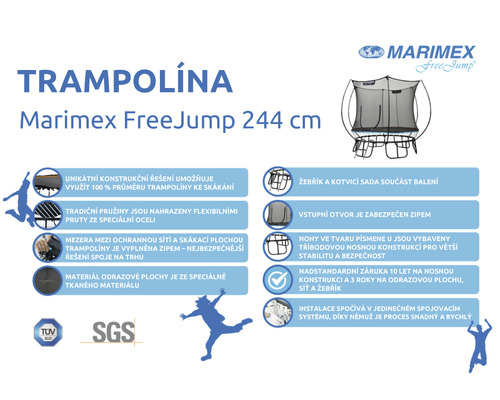 Trampolína Marimex FreeJump 244 cm s ochrannou sítí