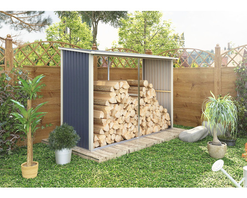 Přístřešek na dřevo Rojaplast WA-C 302 x 190 x 119 cm plechový šedý Přístřešek na dřevo Rojaplast WA-C 302 x 190 x 119 cm plechový šedý