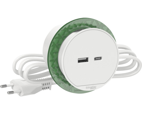 Logo Schneider Electric Stolní zásuvka s USB a USB-C konektorem