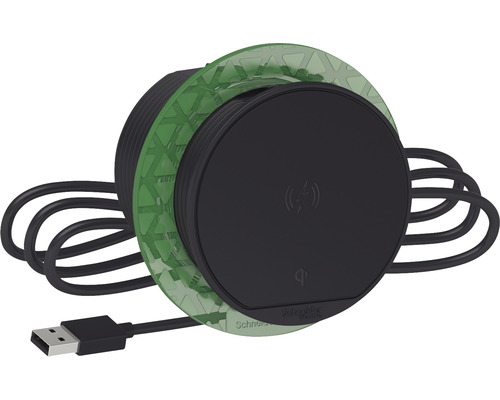 Stolní box XS Schneider Electric INS44010 s bezdrátovou nabíječkou, antracit Indukční nabíjecí stanice s USB kabelem