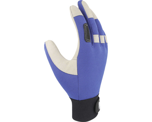 Modrá pracovní rukavice se zesílenými prsty