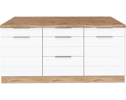 Komoda se třemi krát třemi zásuvkami a dekorem dřeva