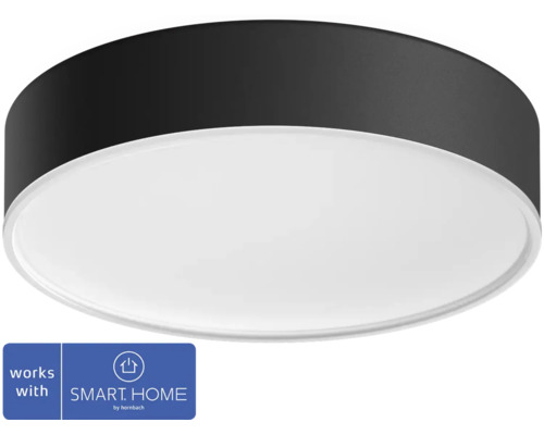 LED stropní svítidlo Philips HUE Enrave 9,6W 950lm 2200-6500K černé s dálkovým ovládáním - kompatibilní se SMART HOME by hornbach