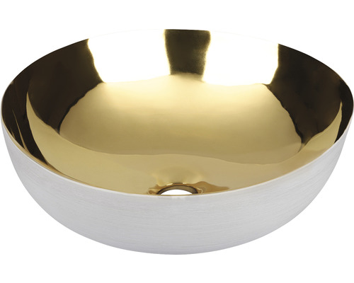 Umyvadlo na desku Differnz Shine sanitární keramika bílá zlatá 40 cm 38.010.64