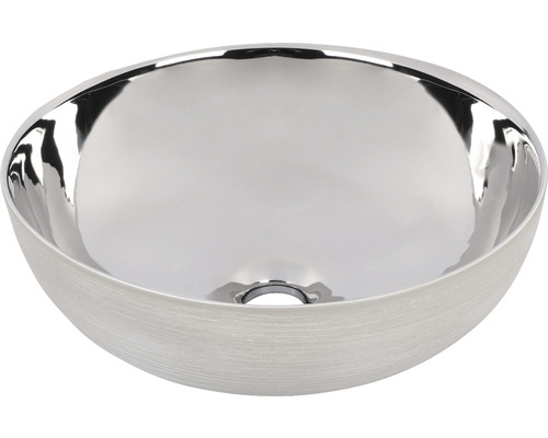 Umyvadlo na desku Differnz SHINE sanitární keramika chrom bílá 40 cm 38.010.65