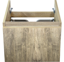 Skříňka pod umyvadlo ze dřeva s rýhovanou přední stranou