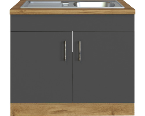 Skříňka pod umyvadlo se dvěma dvířky a umyvadlem