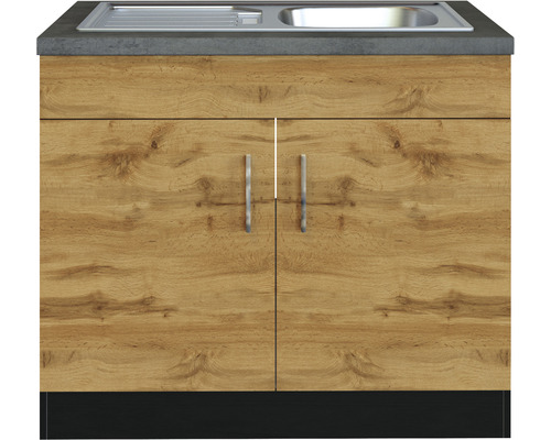 Skříňka pod umyvadlo se dvěma dvířky, umyvadlem a úchyty