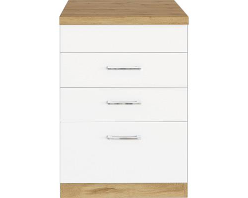 Komoda se třemi zásuvkami a dřevěnou deskou