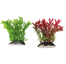 Dvě umělé akvarijní rostliny na podstavci