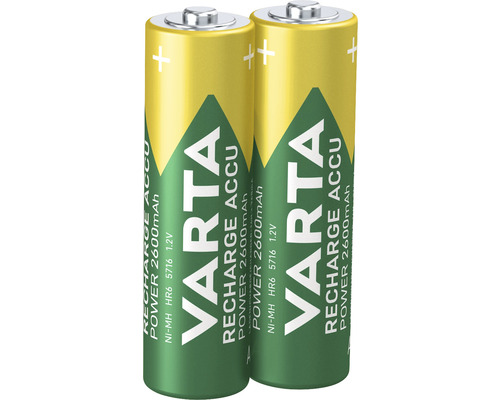 Dvě baterie Varta Recharge Accu, 2600mAh