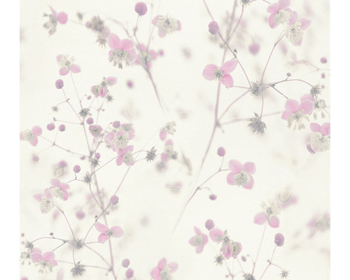 Vliesová tapeta flowers venkovský styl růžovo-šedá 10,05x0,53 m Květinová tapeta s květinovým vzorem