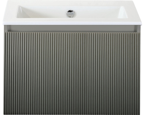 Souprava koupelnového nábytku Sanox Frozen 3D ŠxVxH 61 x 42 x 46 cm barva čela petrol 2dílná s keramickým umyvadlem bez otvoru na kohout Skříňka pod umyvadlo s umyvadlem