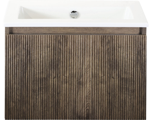 Souprava koupelnového nábytku Sanox Frozen 3D ŠxVxH 61 x 42 x 46 cm barva čela charleston 2dílná s keramickým umyvadlem bez otvoru na kohout Skříňka pod umyvadlo s umyvadlem