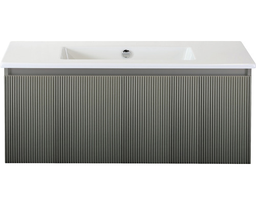 Souprava koupelnového nábytku Sanox Frozen 3D ŠxVxH 101 x 42 x 46 cm barva čela petrol 2dílná s keramickým umyvadlem bez otvoru na kohout Skříňka pod umyvadlo s umyvadlem