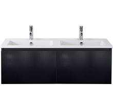 Skříňka s umyvadlem se dvěma umyvadly a dvěma bateriemi