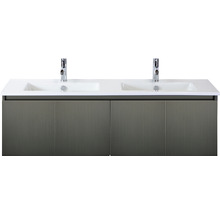 Skříňka pod umyvadlo s dvojitým umyvadlem a dvěma bateriemi