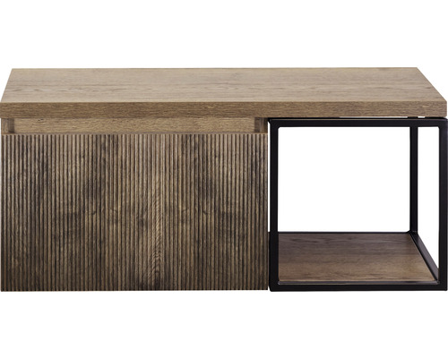 Koupelnová skříňka pod umyvadlo Sanox Frozen 3D charleston 100 x 43 x 45 cm Konferenční stolek s dřevěnou strukturou a otevřenou úložnou přihrádkou