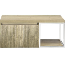 Nábytek s dřevěným povrchem a kovovým rámem