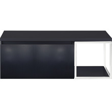 Skříňka pod umyvadlo s rýhovaným povrchem a otevřenou policí