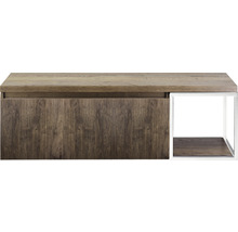 Skříňka s dřevěným povrchem a úložným prostorem