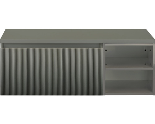 Skříňka pod umyvadlo s jedněmi dvířky a otevřenými policemi