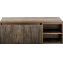 Dřevěná spodní skříňka s posuvnými dveřmi a policemi