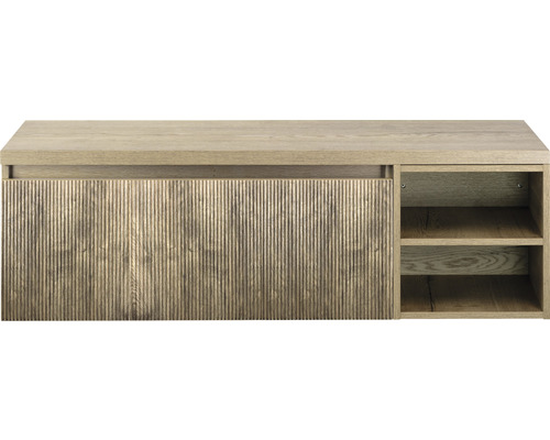 Skříňka pod umyvadlo s drážkovaným vzorem a úložnými přihrádkami