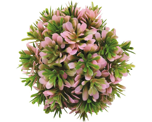 Umělá koule ze zimostrázu s růžovými a zelenými listy