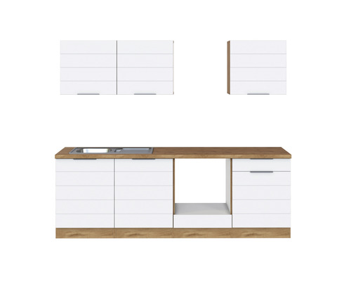 Kuchyňská linka s dřezem, spodními a horními skříňkami