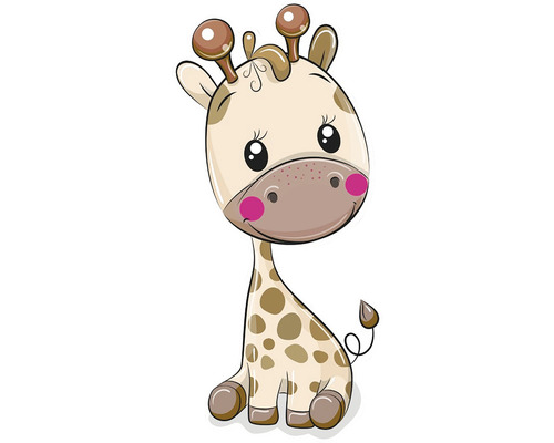 3D samolepicí pěnová dekorace žirafa 27x19 cm