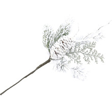 Dekorativní větev se šiškou a umělým sněhem