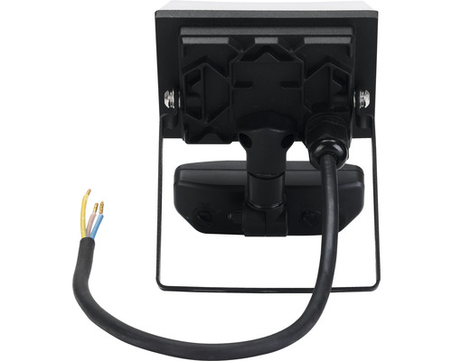 Pohled zezadu na LED reflektor s kabelovou přípojkou