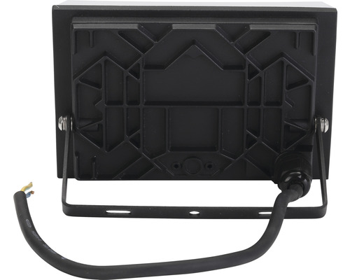 Pohled zezadu na reflektor s kabelem a držákem