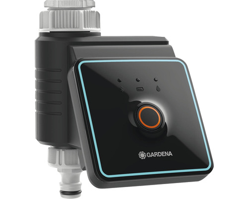 Logo Gardena. Inteligentní vodní počítač pro zavlažování zahrady.