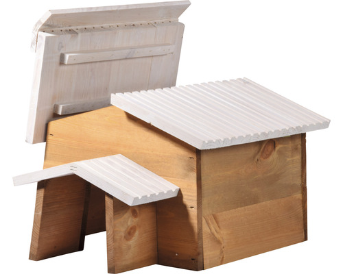 Dřevěný hmyzí hotel s odnímatelnou střechou pro hubení škůdců