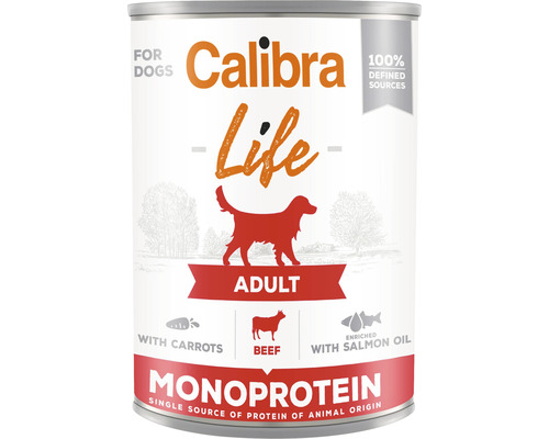 Konzerva pro psy hovězí s mrkví Calibra Dog Life Adult Beef with carrots 400 g