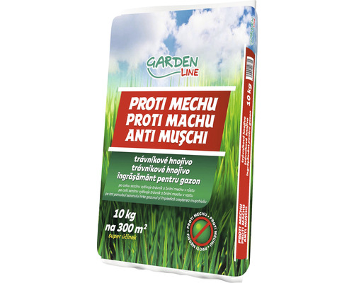 Trávníkové hnojivo proti mechu Garden Line 10 kg na 300 m² Travníkové hnojivo proti mechu v 10 kilogramovém balení